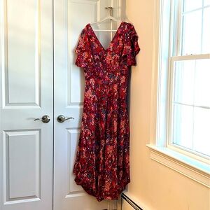 Tanya Taylor Red Leopard Clementine Silk Dress Size 20